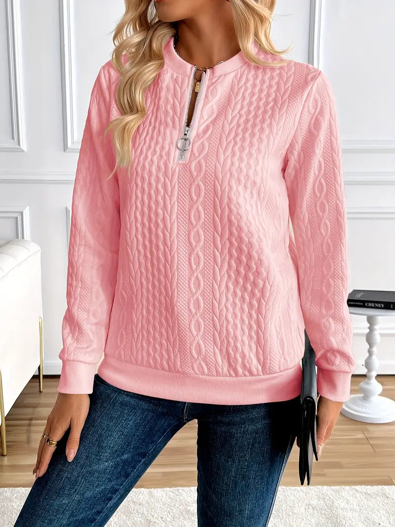 Margaux Sweat Woman Winter – Comfortable Knitted Zip-up Sweater with Elegant Design