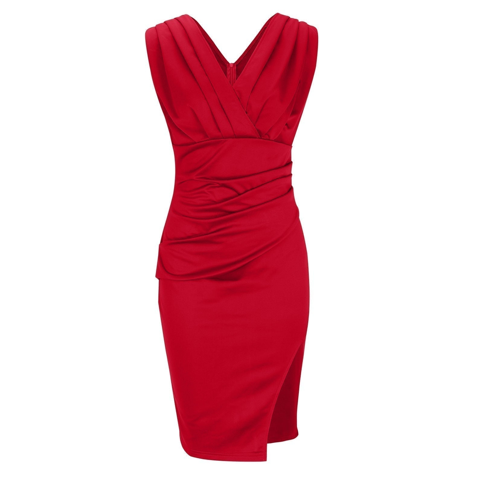 V-Neck Fitted Dress – Flattering Silhouette & All-Day Comfort