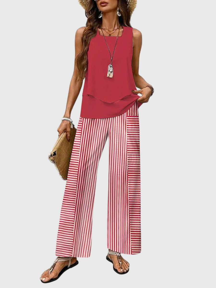 Relaxed Fit Summer Elegant 2-Piece Summer Set – Soft Touch Fabric