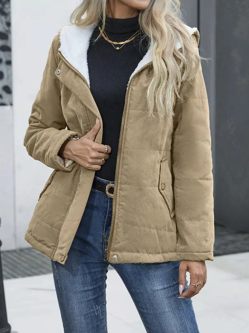 Teresa Coat Woman – Long Warm Lined Winter Coat with Elegant Finish & Fitted Cut