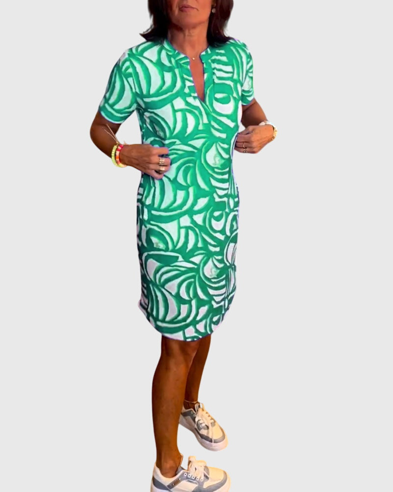 Short Sleeve A-Line Dress – Flattering Silhouette & All-Day Comfort