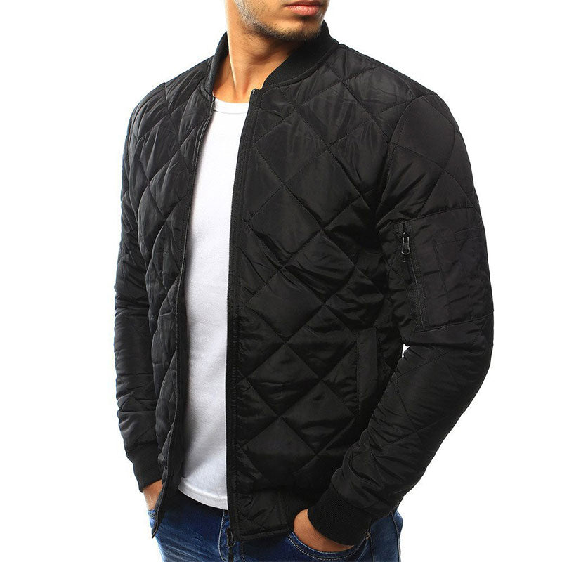 Benedict Quilted Jacket for Men – Lightweight with diamond pattern, zip closure and pockets