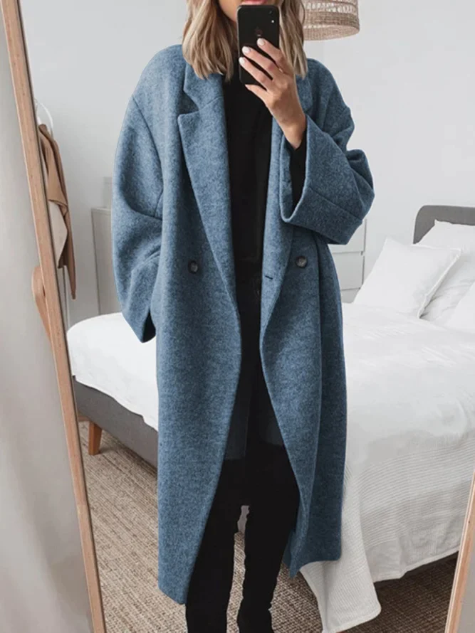 Celia Wool Blend Women's Coat – Long, Elegant & Modern Oversized Fit