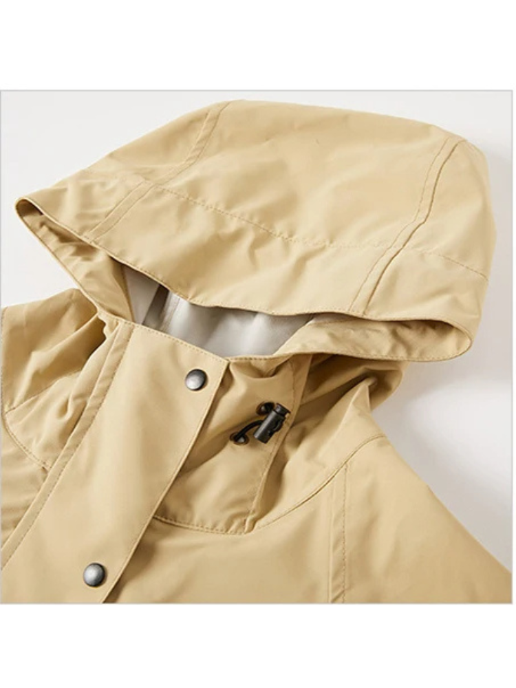 Malia Women's Waterproof Jacket – Lightweight Windbreaker with Adjustable Hood & Practical Pockets
