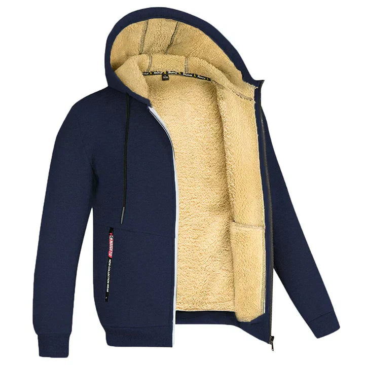 Zedrick Men's Zip-Up Hoodie – Warm Lined Sweatshirt with Comfortable Hood