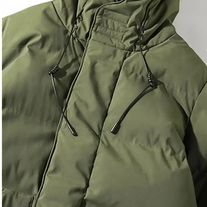 Arlo Men's Long Puffer Coat – Warm Winter Down Jacket with Hood & Protective Cut