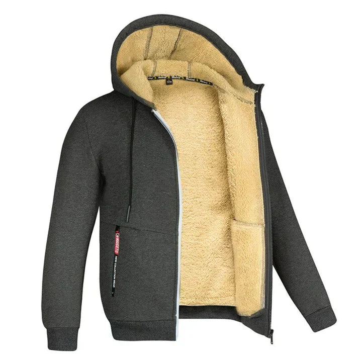 Zedrick Men's Zip-Up Hoodie – Warm Lined Sweatshirt with Comfortable Hood