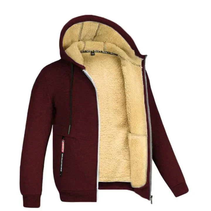 Zedrick Men's Zip-Up Hoodie – Warm Lined Sweatshirt with Comfortable Hood