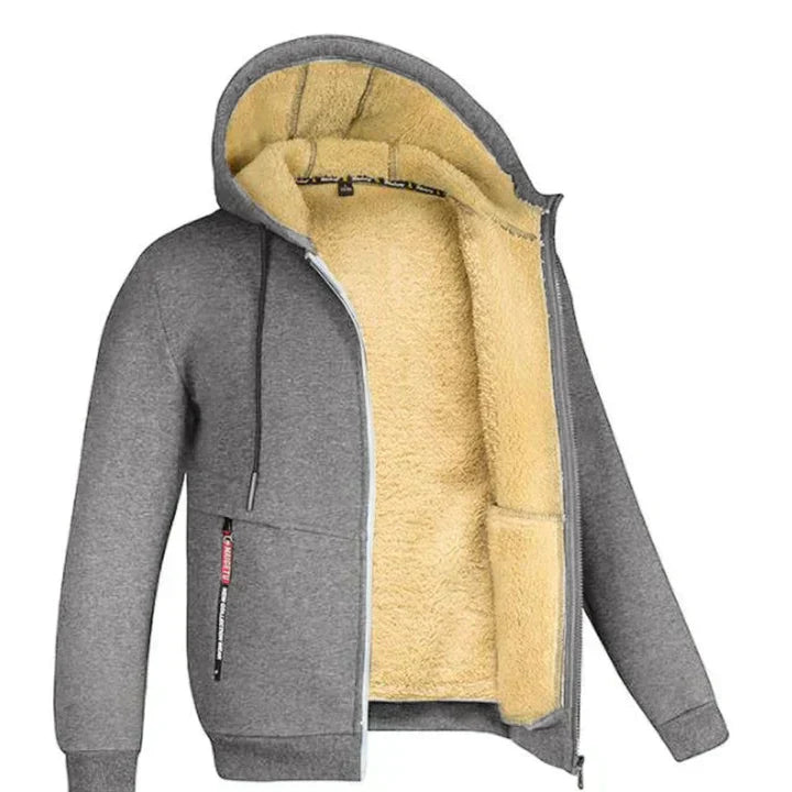 Zedrick Men's Zip-Up Hoodie – Warm Lined Sweatshirt with Comfortable Hood