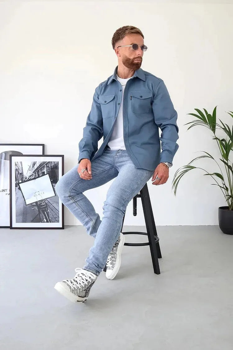 William Veste Homme en Cuir avec Boutons – Timeless, Durable & Elegant Style