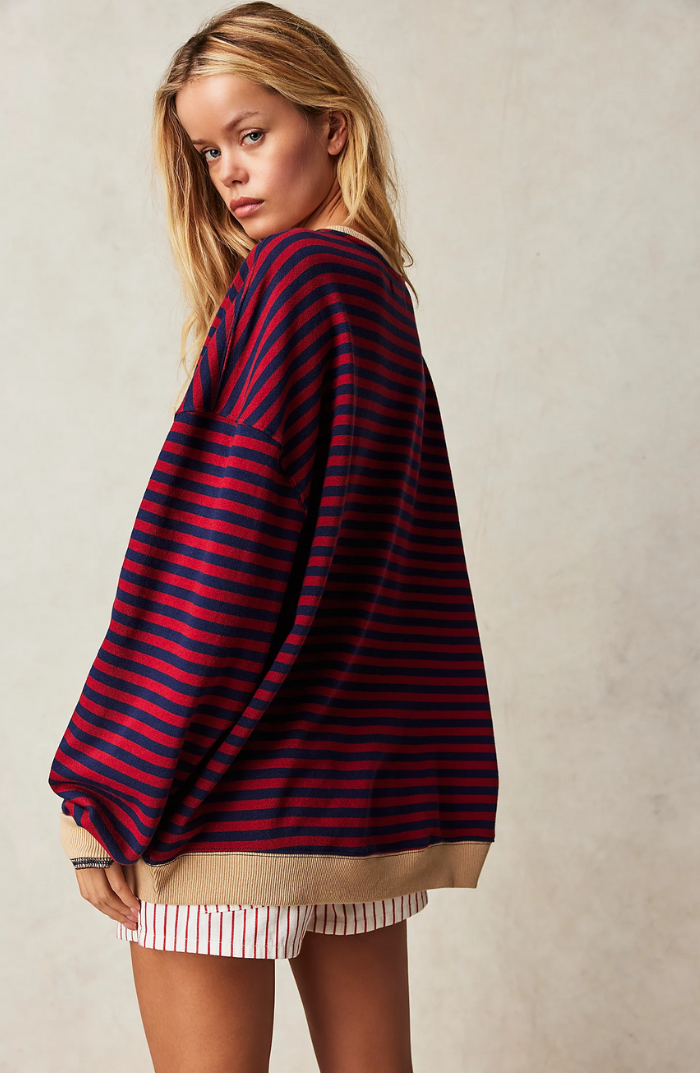 Mare Pull Woman Oversize – Comfortable & Casual Striped Sweatshirt with Modern Style