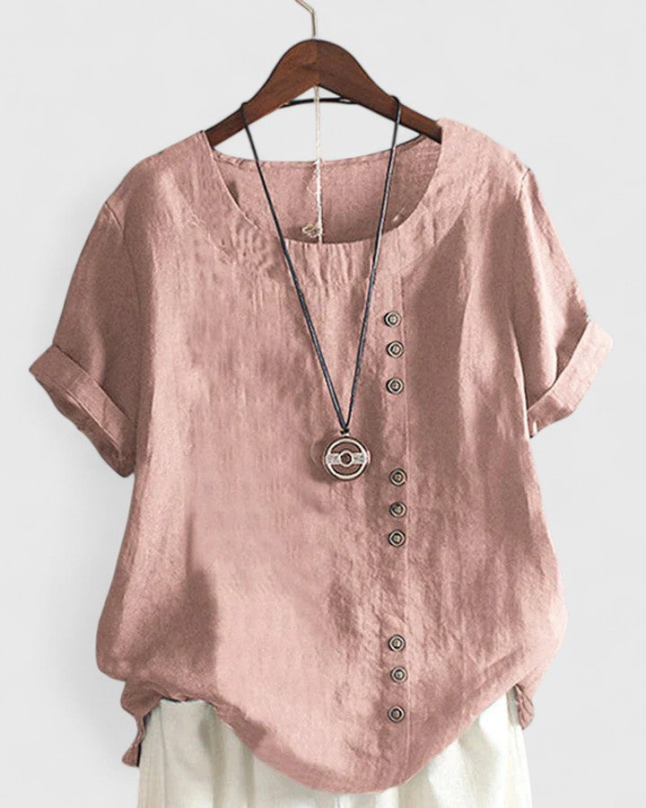 Short Sleeve Relaxed Fit Women's Top – Breathable Fabric & All-Day Comfort