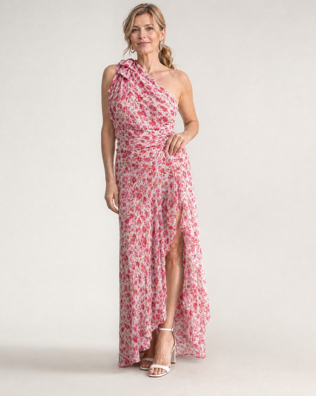 ditsy floral one shoulder dress Vila - One Shoulder Maxi Dress - Women - Polyester - 34 EU