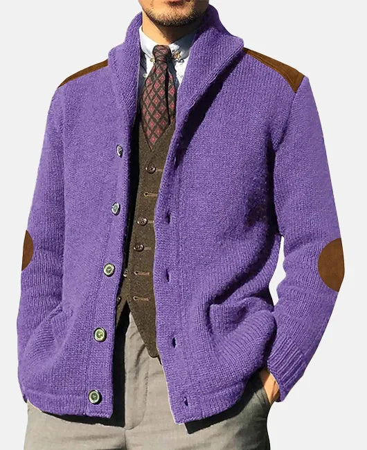 Evan Men's Patchwork Jacket – Modern Jacket with Knitted Pockets, Elegant Casual Style