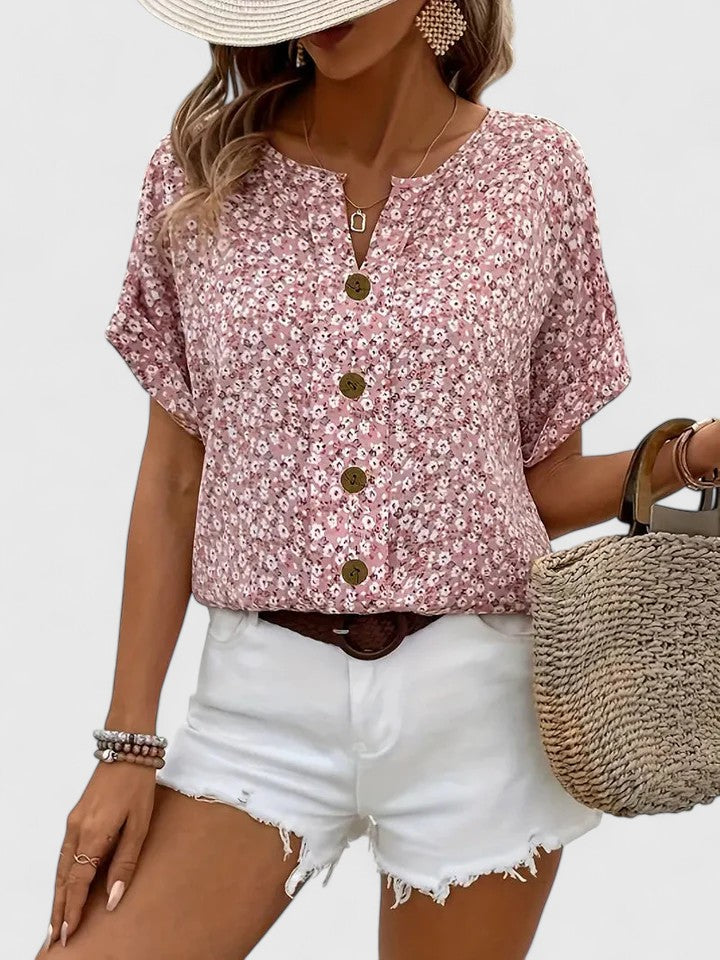 Floral Relaxed Fit Women's Top – Breathable Fabric & Flattering Silhouette
