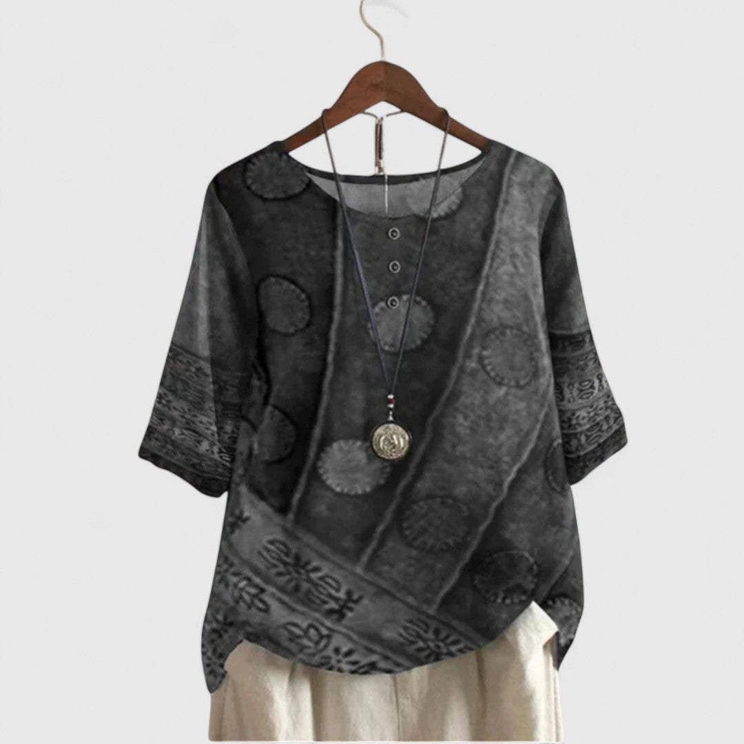 Boho Button Front Women's Top – Flattering Silhouette & Soft Touch Fabric