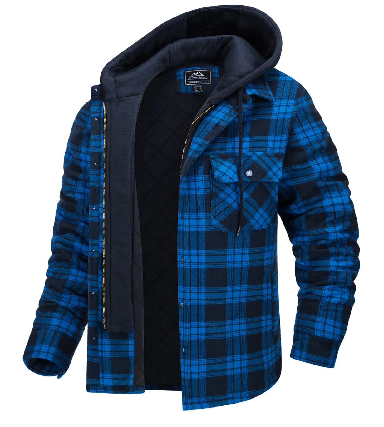 Daniel Plaid Men's Jacket with Hood – Casual Style, Chest Pockets & Zipper Closure