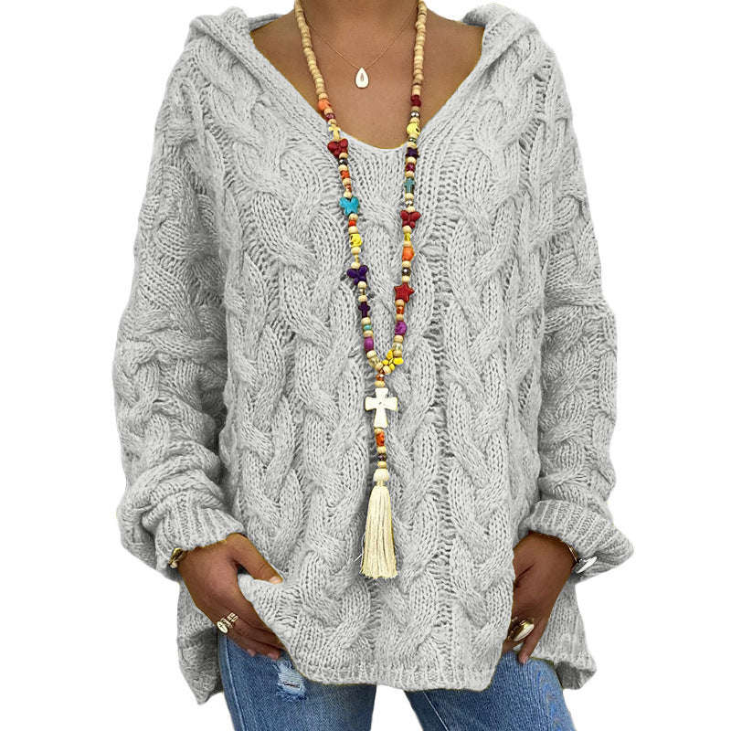 Ophelia Twisted Knit Sweater Woman – Warm Knit, Loose Fit & Elegant Casual Style