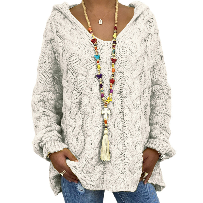 Ophelia Twisted Knit Sweater Woman – Warm Knit, Loose Fit & Elegant Casual Style