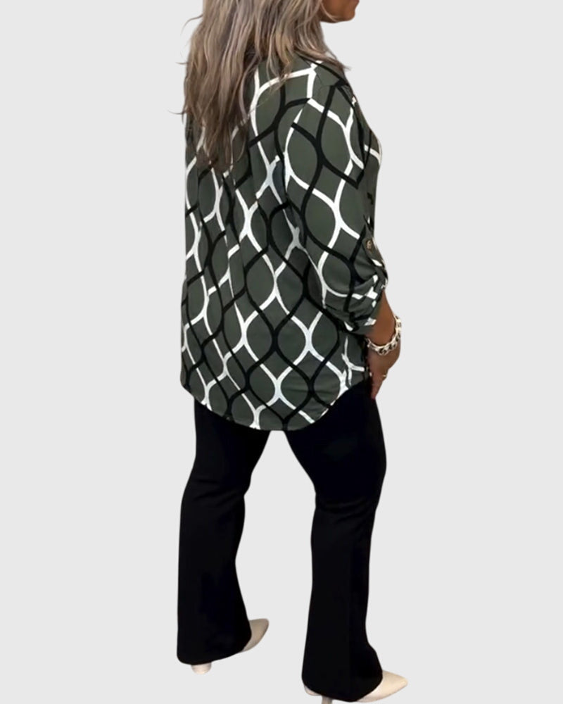 V-Neck Long Sleeve Women's Top – Flattering Silhouette