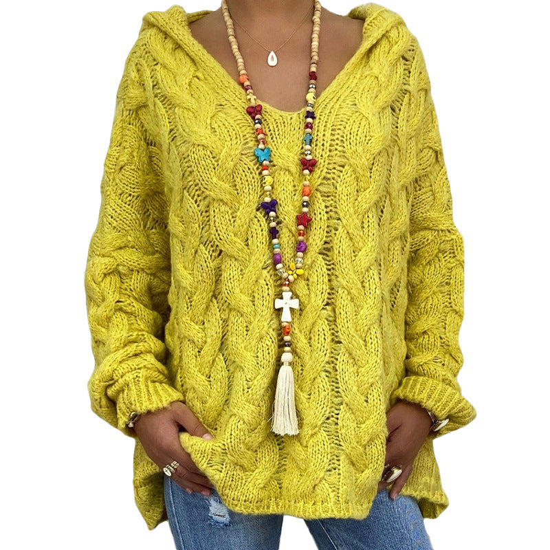 Ophelia Twisted Knit Sweater Woman – Warm Knit, Loose Fit & Elegant Casual Style