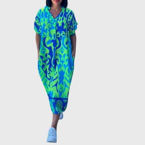 Floral Wrap Style Dress – Breathable Fabric & Lightweight Feel
