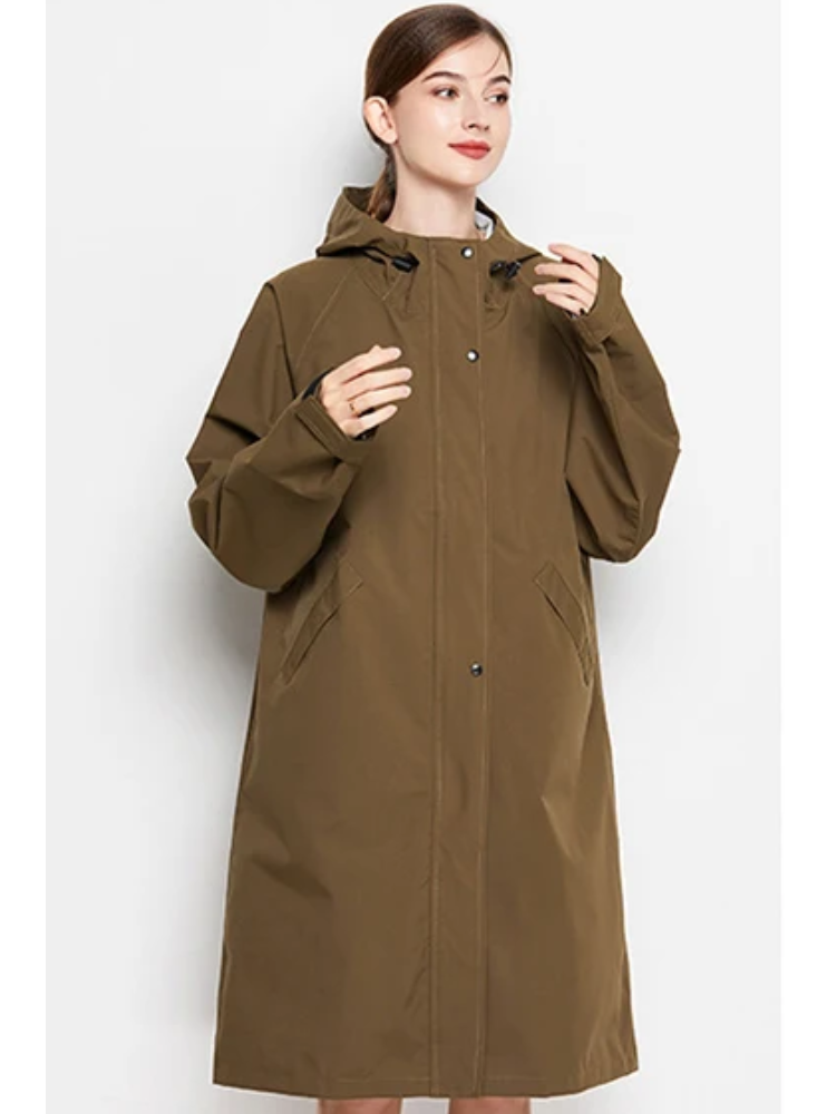Malia Women's Waterproof Jacket – Lightweight Windbreaker with Adjustable Hood & Practical Pockets