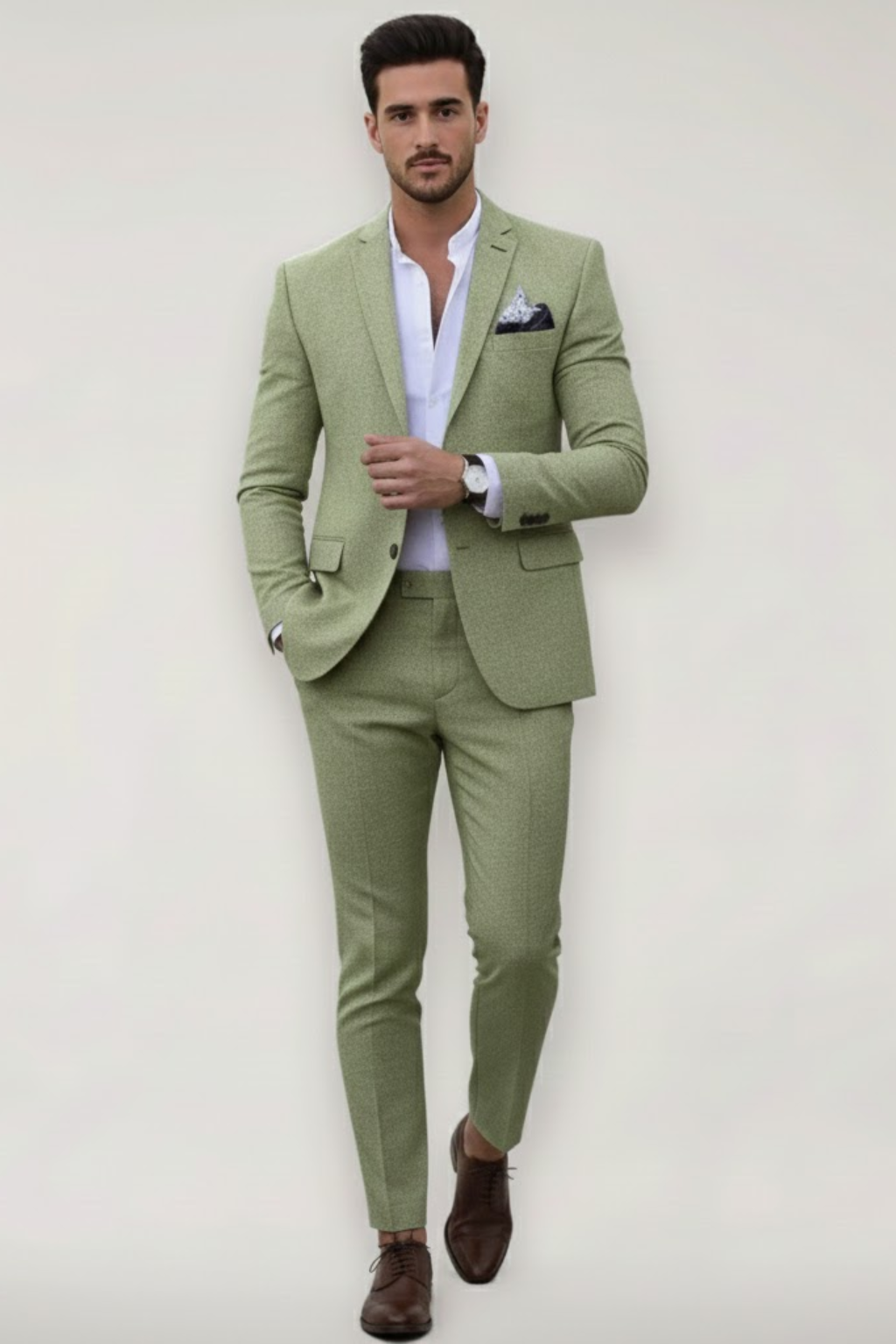 Men’s Slim Fit 2-Piece Suit – Tailored Blazer and Trousers Set for Wedding Guests
