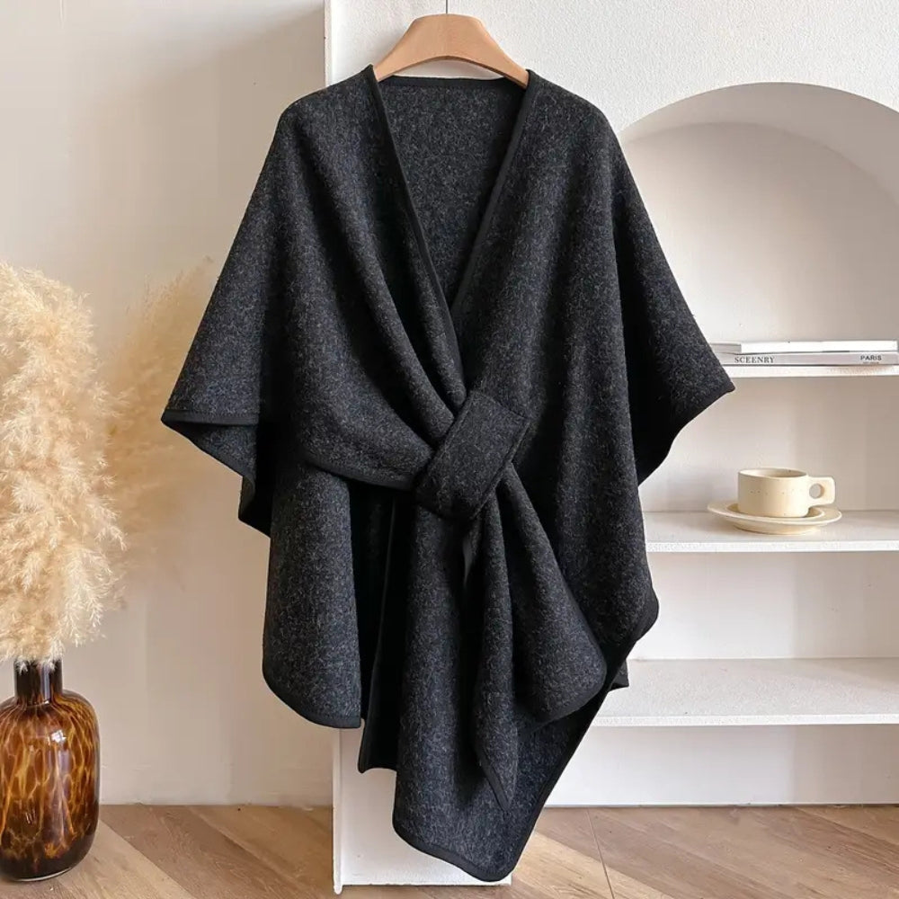 Vivian Cape Coat Woman – Elegant Winter Poncho Windbreaker in Soft & Warm Microfibers
