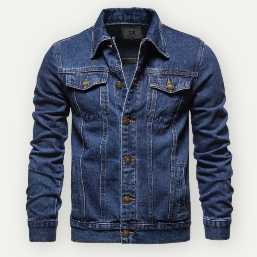 Max Jean Jacket – Classic Light Blue Denim Jacket with Structured Details