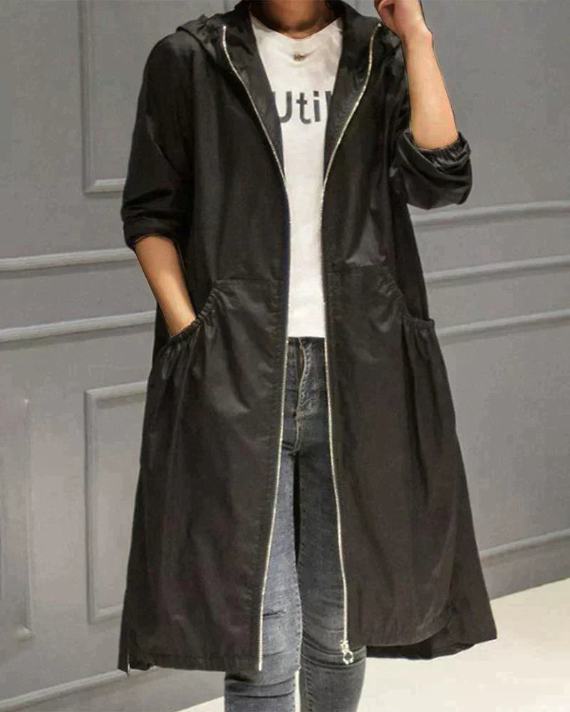 Millie Long Raincoat for Women – Elegant Waterproof Jacket with Lightweight and Breathable Design