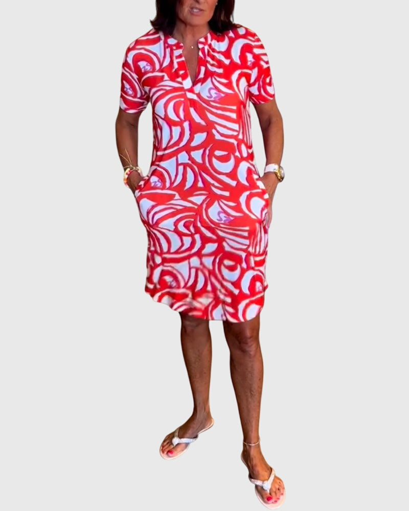 Short Sleeve A-Line Dress – Flattering Silhouette & All-Day Comfort