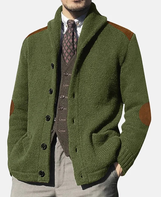 Evan Men's Patchwork Jacket – Modern Jacket with Knitted Pockets, Elegant Casual Style