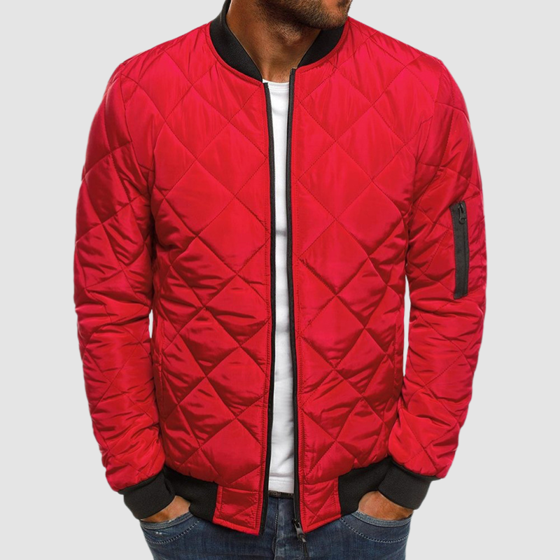 Benedict Quilted Jacket for Men – Lightweight with diamond pattern, zip closure and pockets