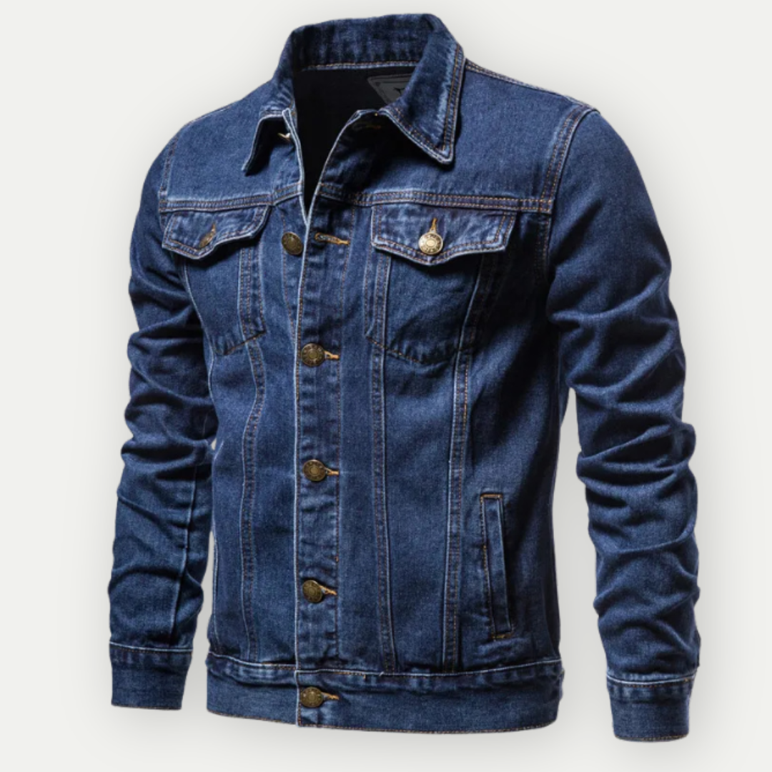 Max Jean Jacket – Classic Light Blue Denim Jacket with Structured Details