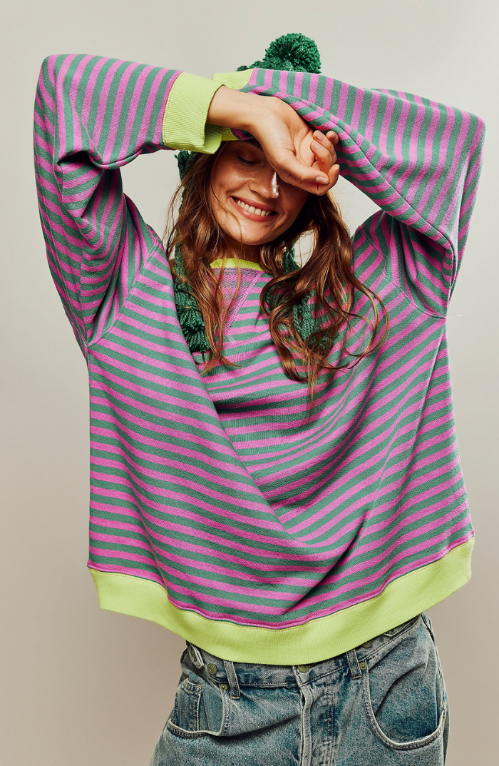 Mare Pull Woman Oversize – Comfortable & Casual Striped Sweatshirt with Modern Style
