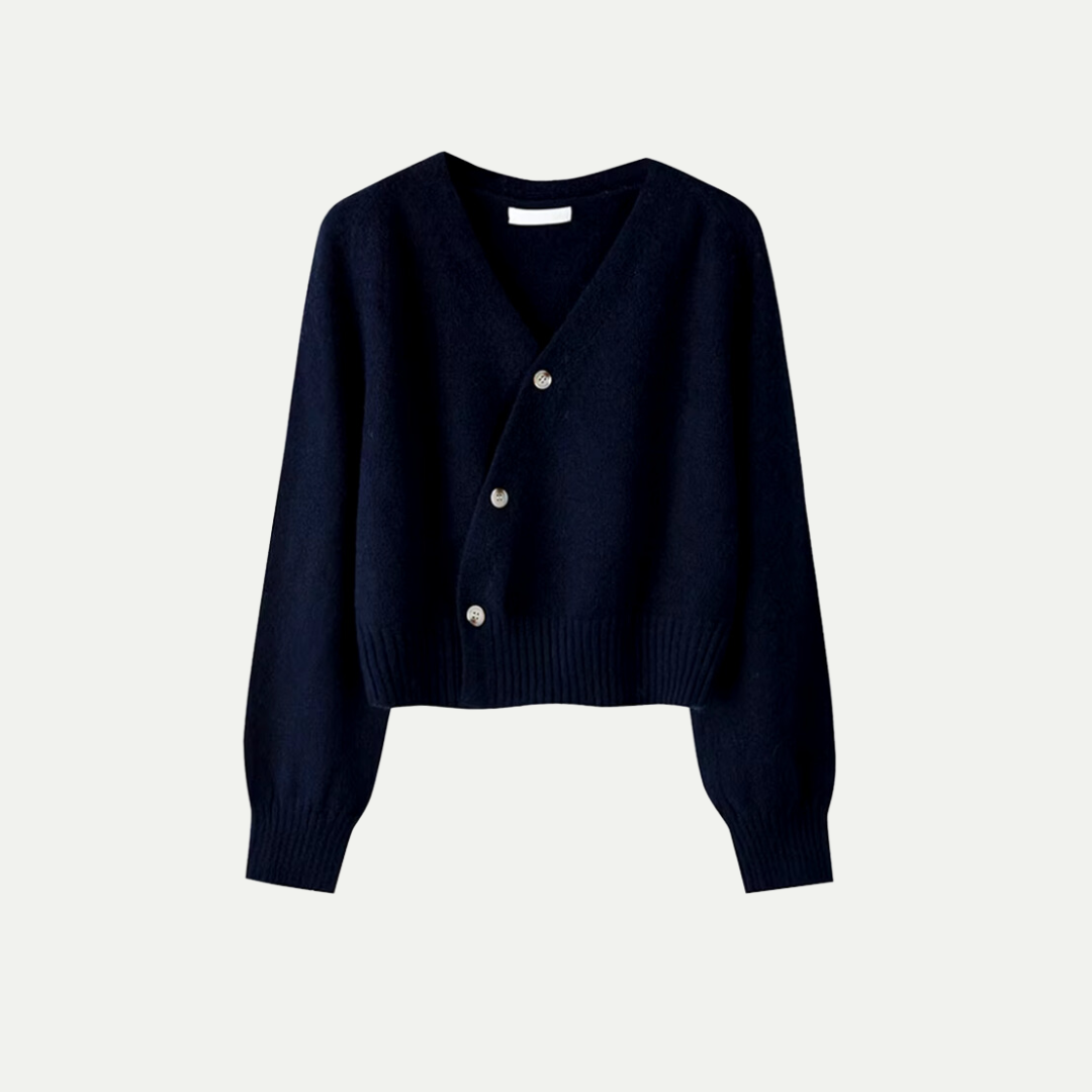 Eira Cardigan in wool for women – Soft short knit with V-neck and button closure & elegant and comfortable fit
