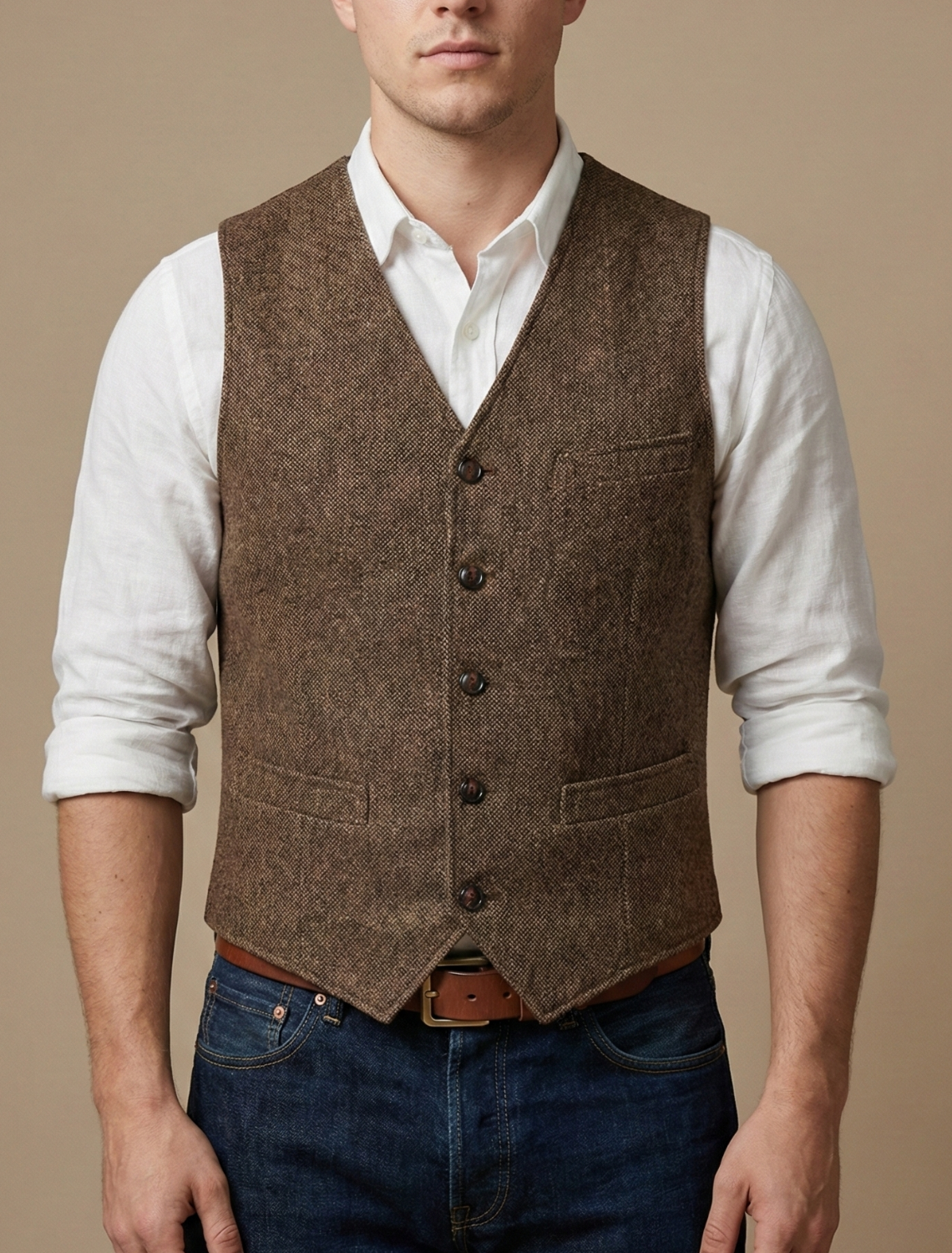 Men’s Tailored Waistcoat – Classic Button-Up Vest for Smart and Casual Wear