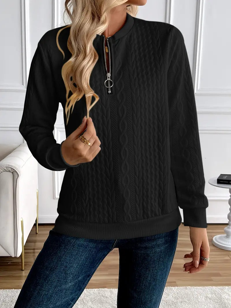 Margaux Sweat Woman Winter – Comfortable Knitted Zip-up Sweater with Elegant Design