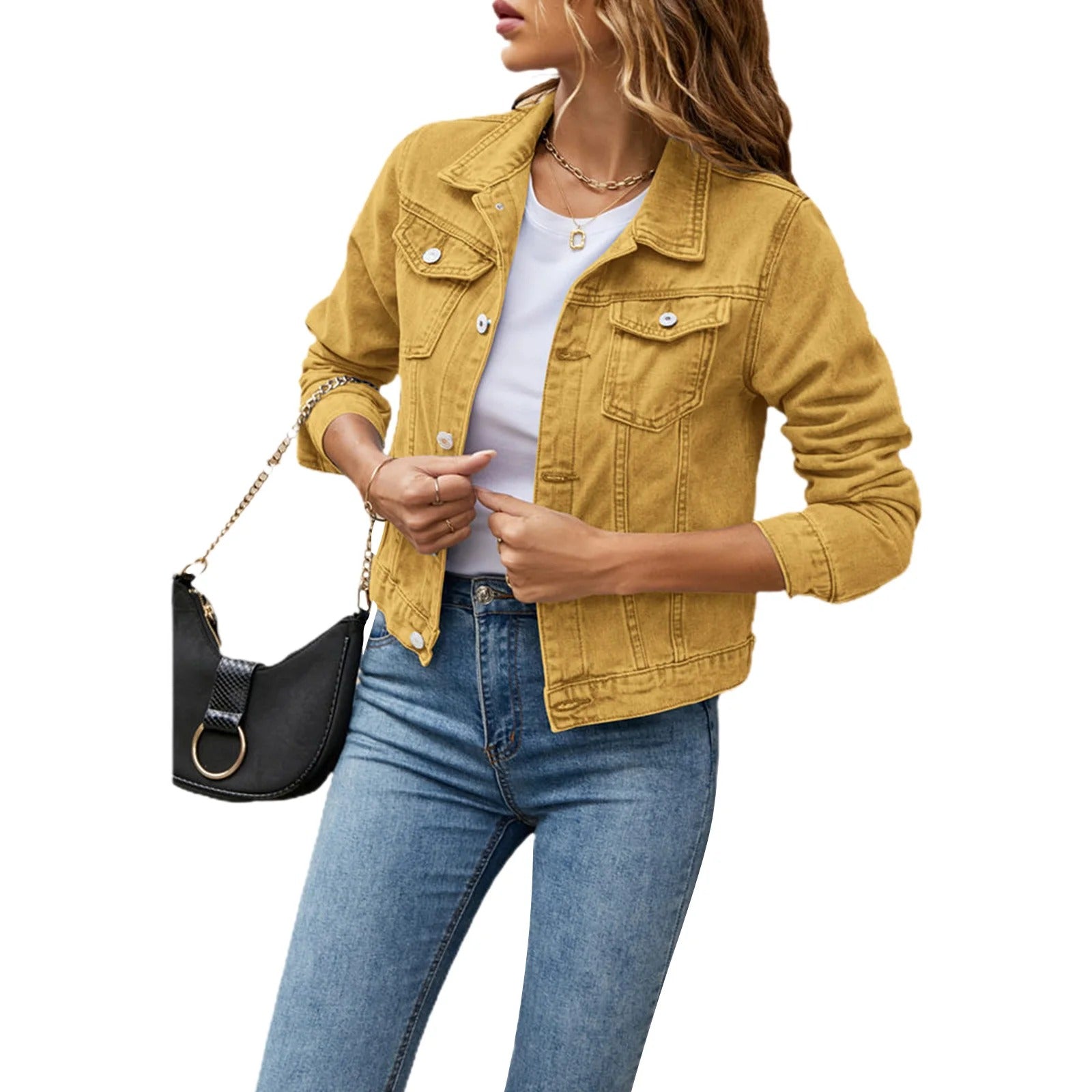 Eva Women's Jean Jacket – Classic Buttoned, Versatile & Ideal for Everyday Use