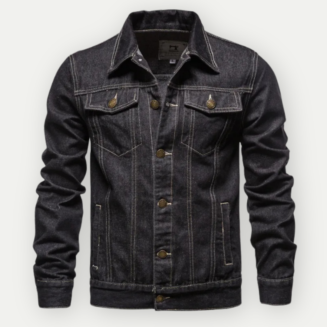 Max Jean Jacket – Classic Light Blue Denim Jacket with Structured Details