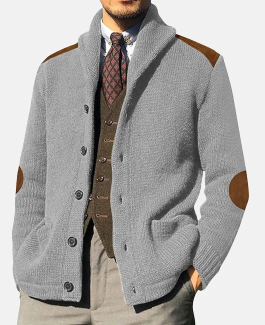 Evan Men's Patchwork Jacket – Modern Jacket with Knitted Pockets, Elegant Casual Style
