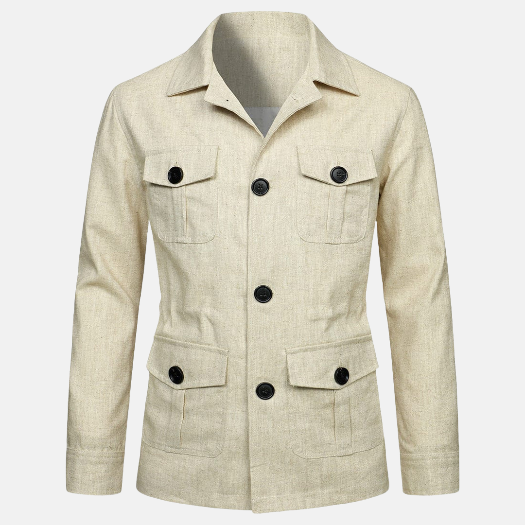Vince Elegant Men's Jacket – Classic Style with Multiple Pockets & Button Closure