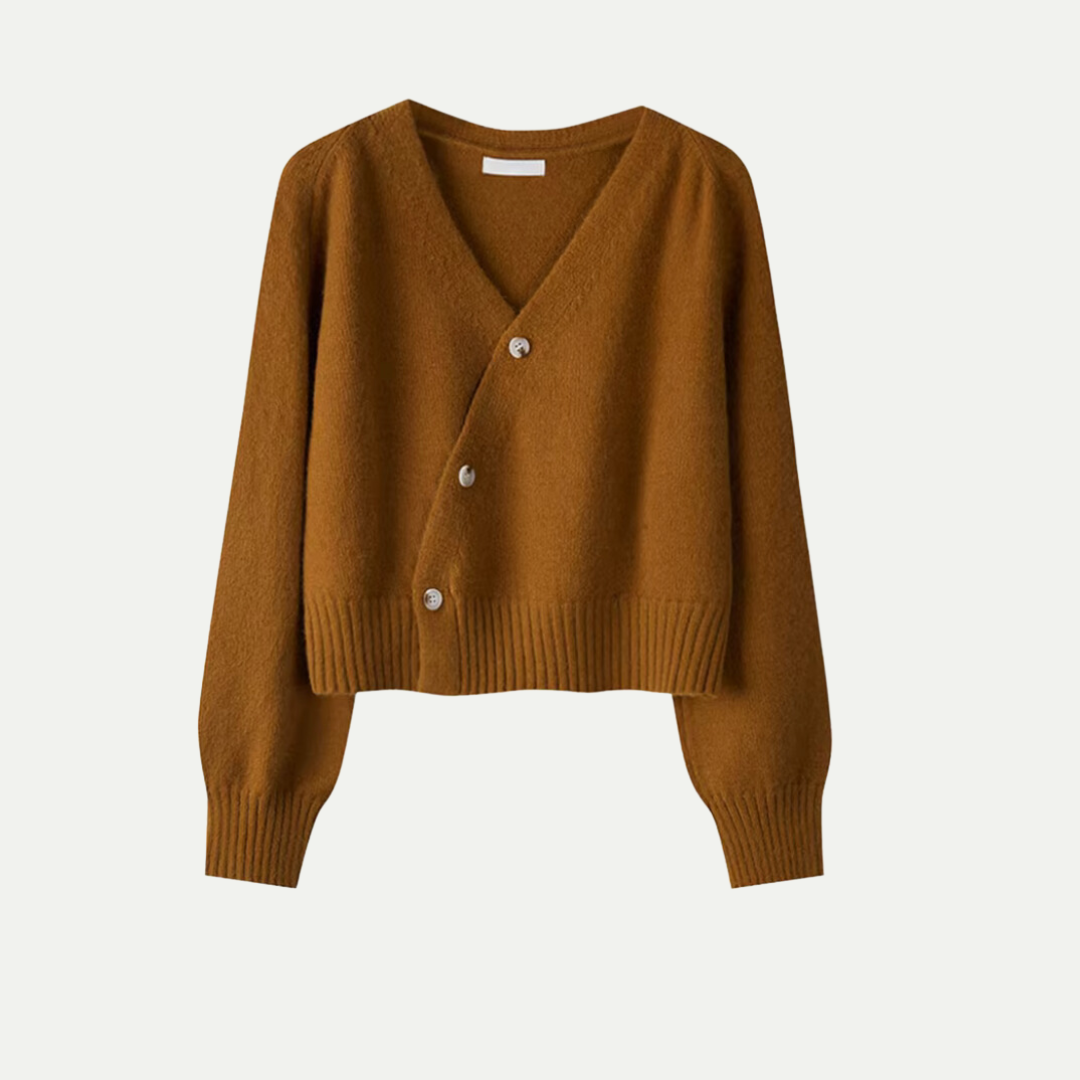 Eira Cardigan in wool for women – Soft short knit with V-neck and button closure & elegant and comfortable fit