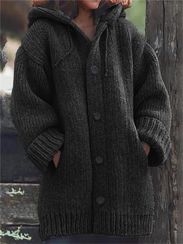 Lylia Long Vest for Women – Soft Knit with Hood & Elegant Comfortable Style