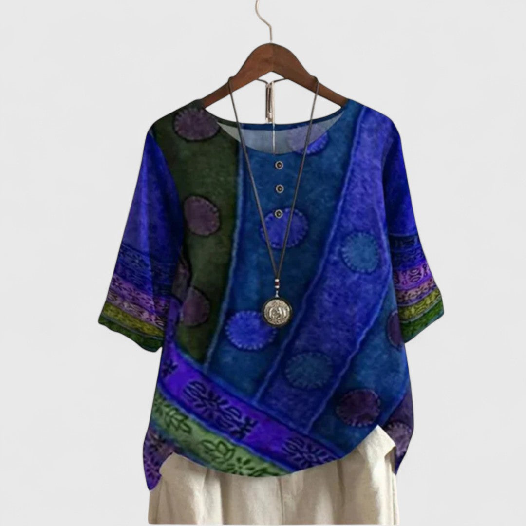 Boho Button Front Women's Top – Flattering Silhouette & Soft Touch Fabric