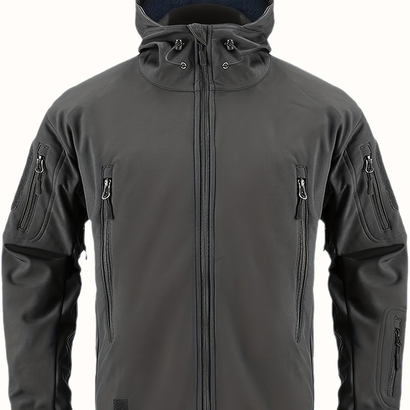 Zoren Men's Tactical Softshell Jacket – Waterproof Windbreaker with Adjustable Hood
