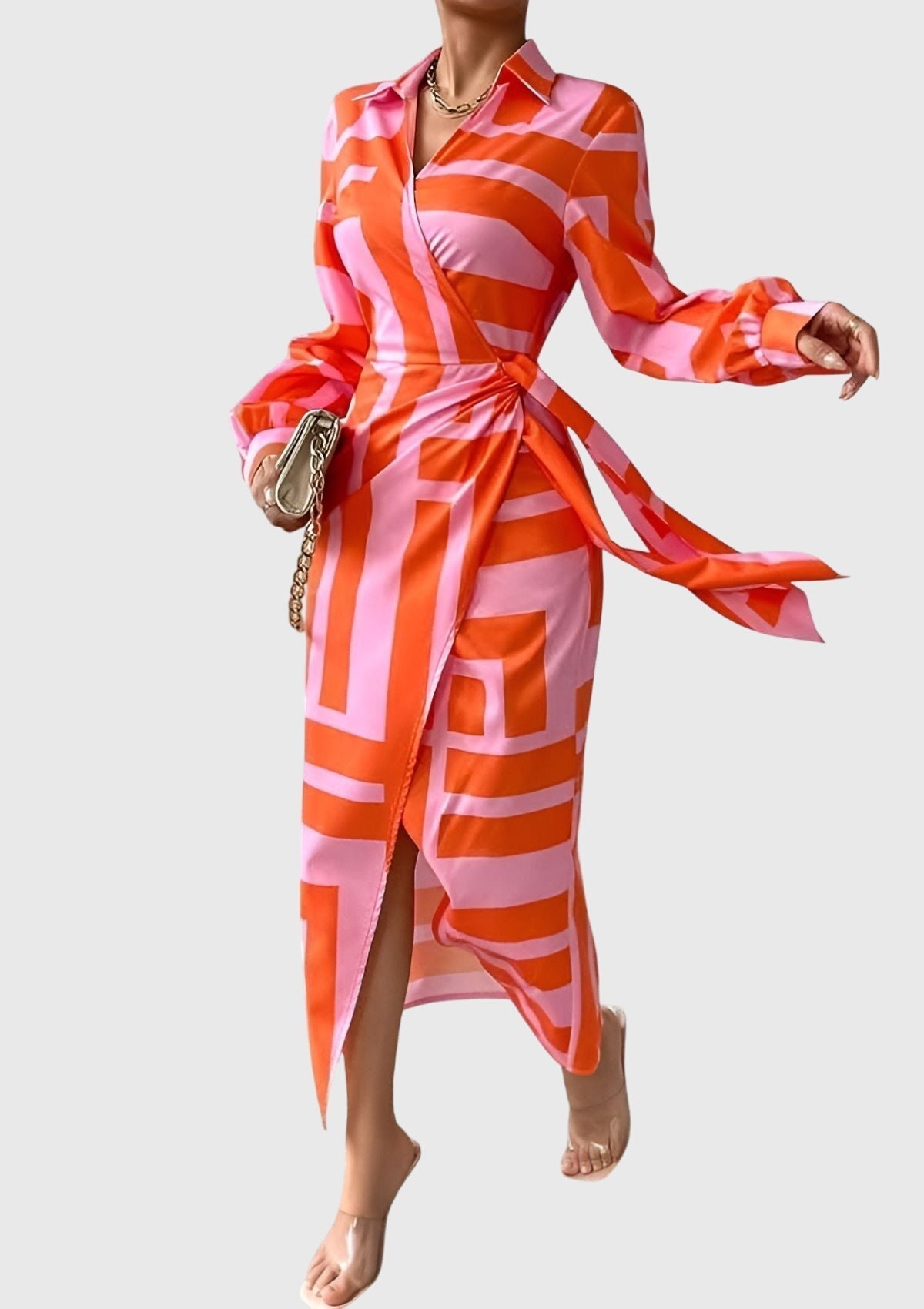 Wrap Style Dress – Flattering Silhouette & Waist-Defining Fit