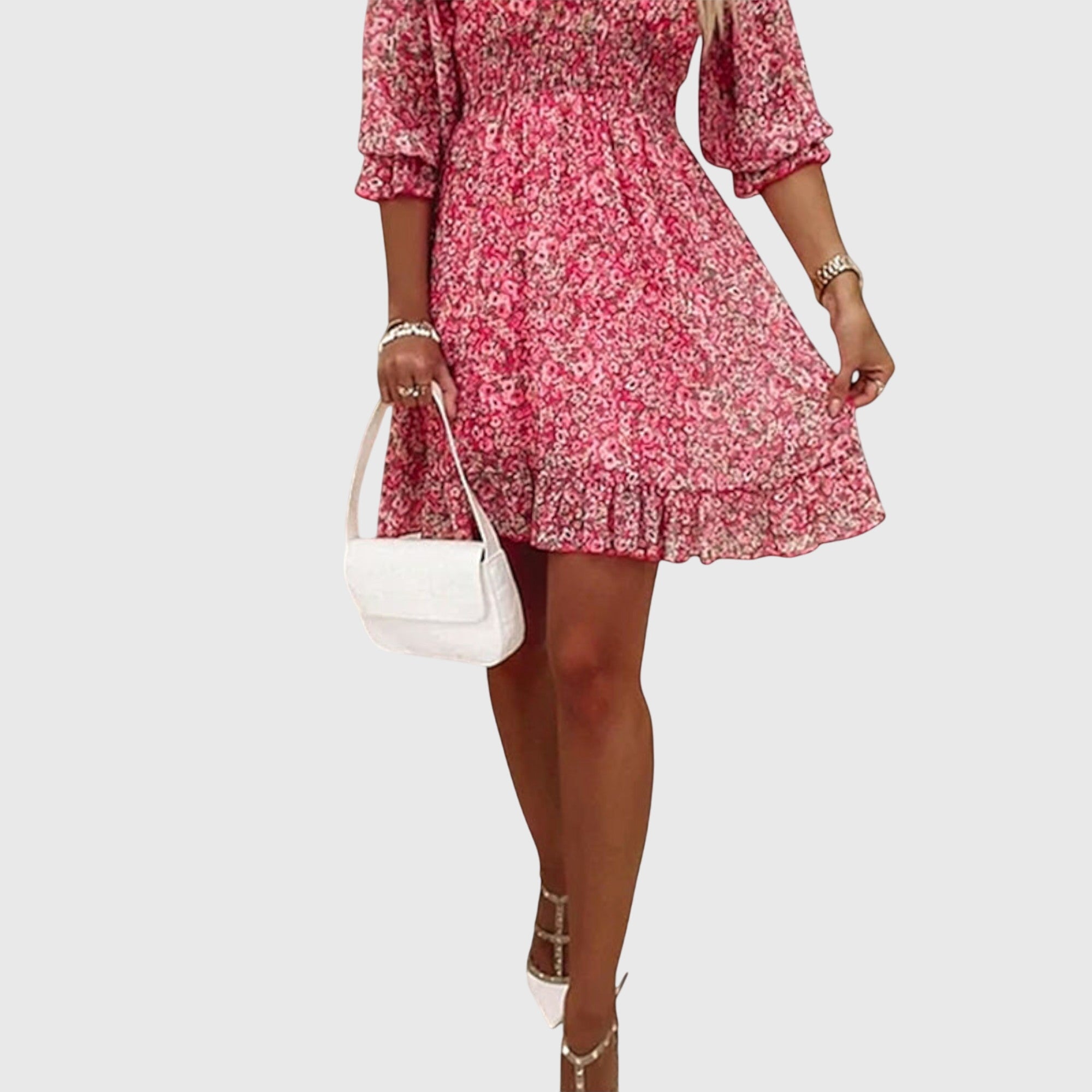 Floral Puff Sleeve Dress – Breathable Fabric & Lightweight Feel