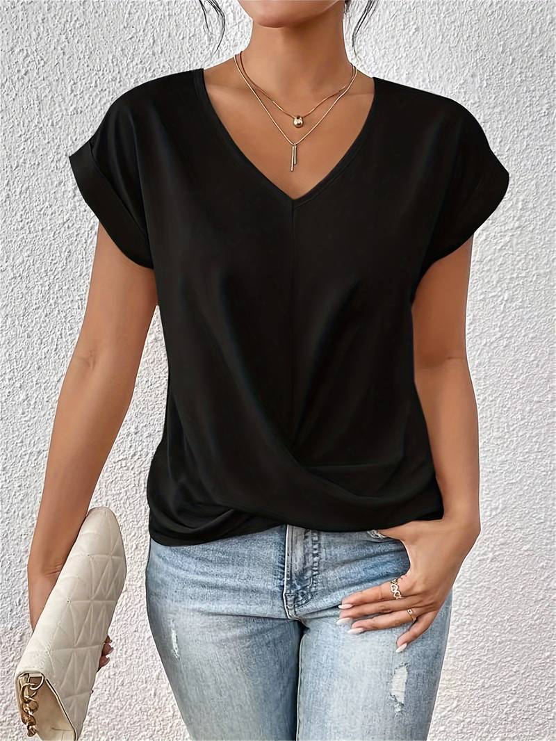 Vera-Lynn Blouse Femme – Lightweight Summer Top with Short Sleeves and Comfortable Fit